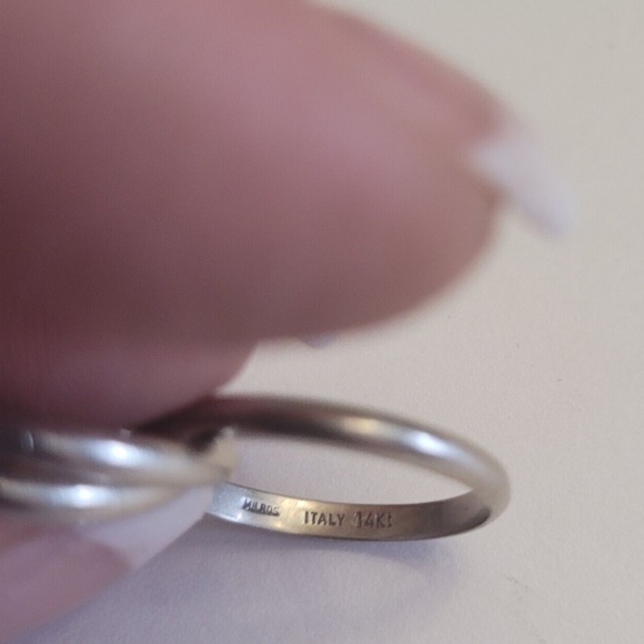 ESTATE 14KT White Gold 5.8 Grams Russian Wedding Ring Rolling Size 7 - Picture 6 of 7